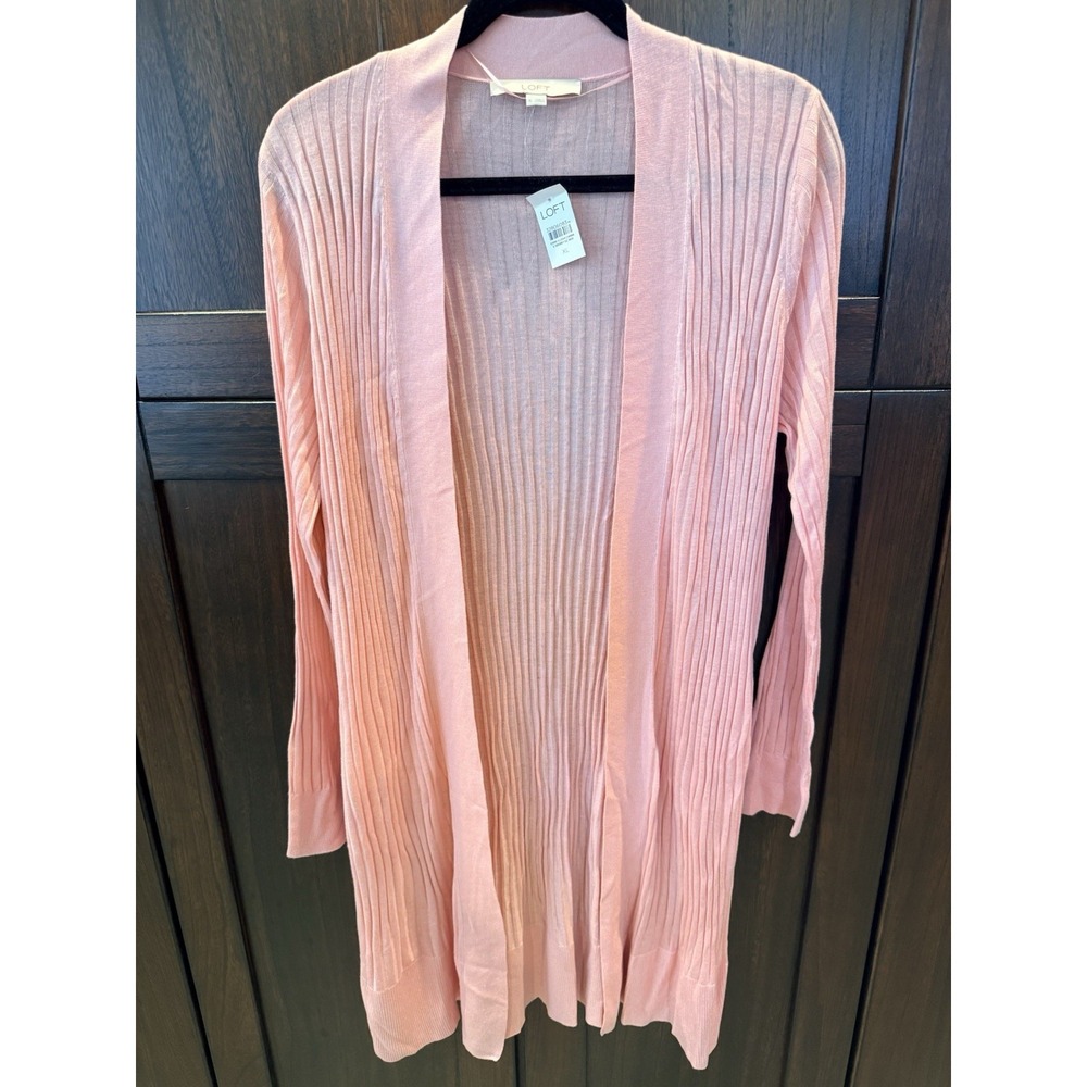 NEW Loft Women Sweater XLarge Pink Viscose Blend Long Sleeve Ribbed Casual